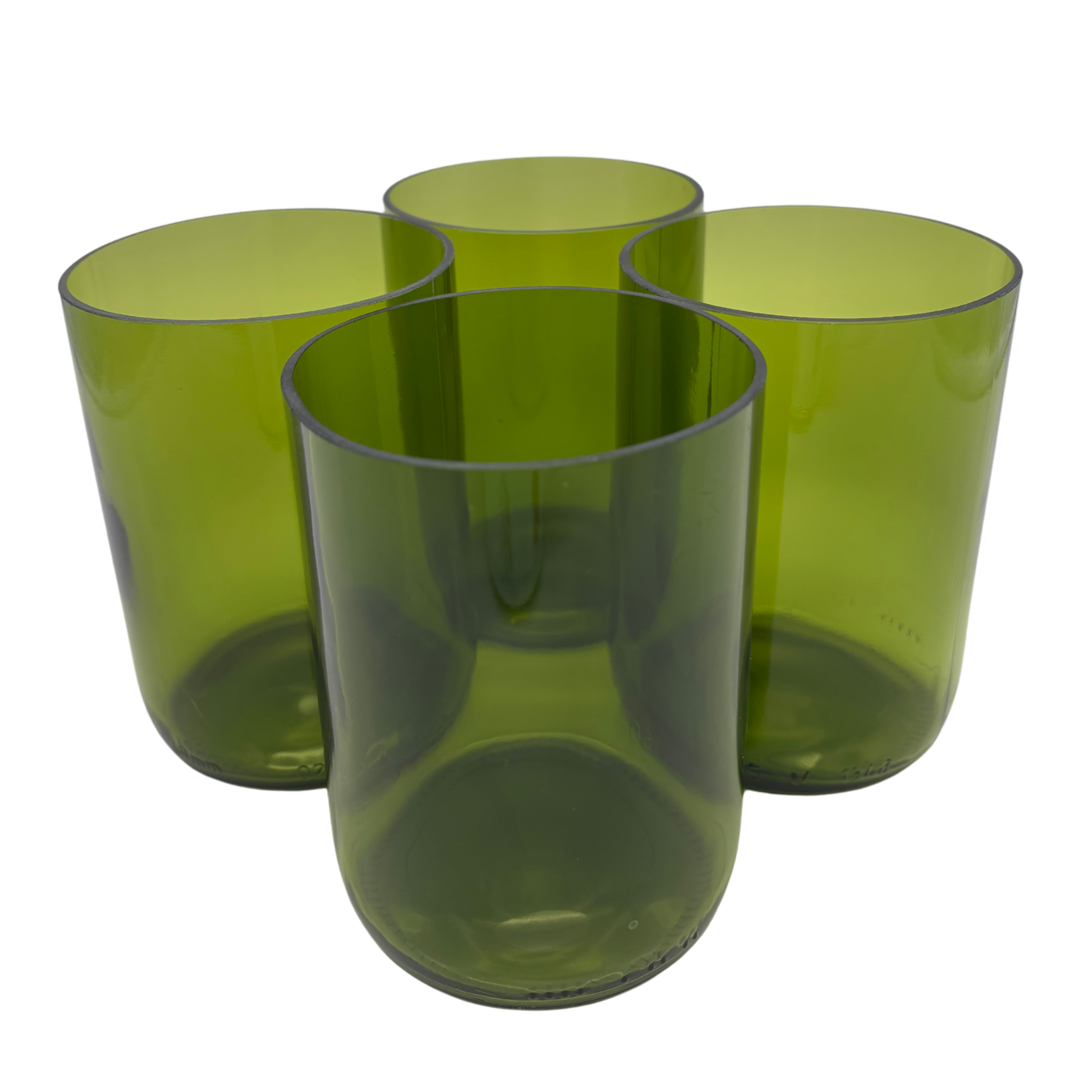 Trinkgläser handgefertigt grün 350ml recycelt Glas Geschirr Wasser Gastro Sets verfügbar