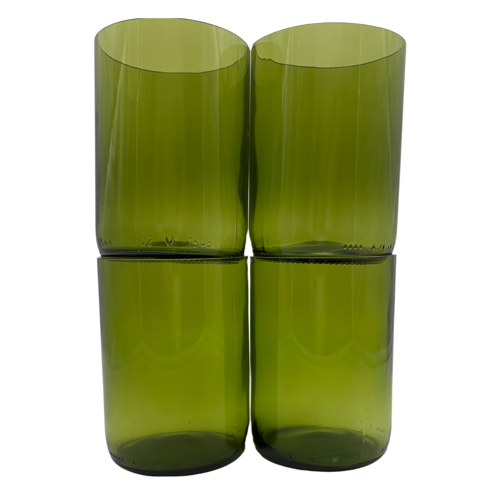 Trinkgläser handgefertigt grün 350ml recycelt Glas Geschirr Wasser Gastro Sets verfügbar